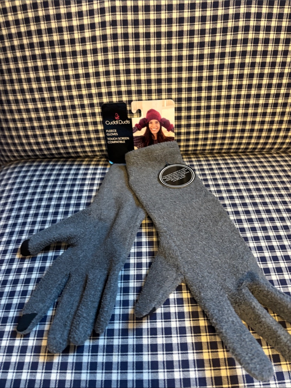 Cuddl Duds Gray Fleece Touchscreen Gloves